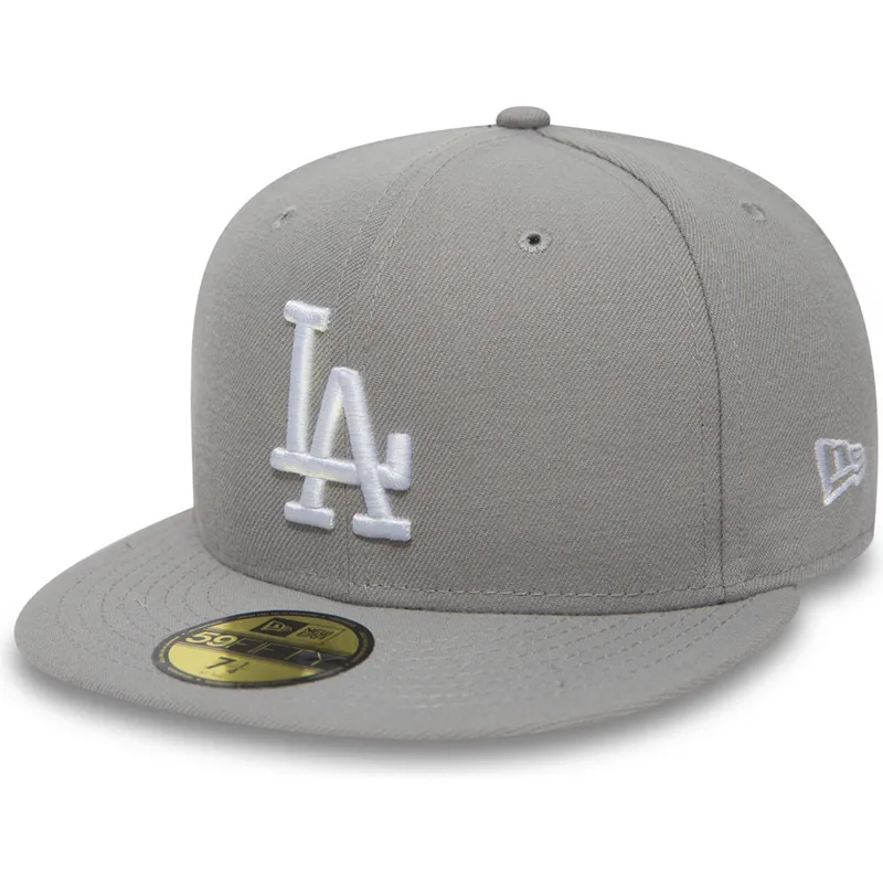 Płaska czapka szara obcisła 59FIFTY Essential Los Angeles Dodgers MLB