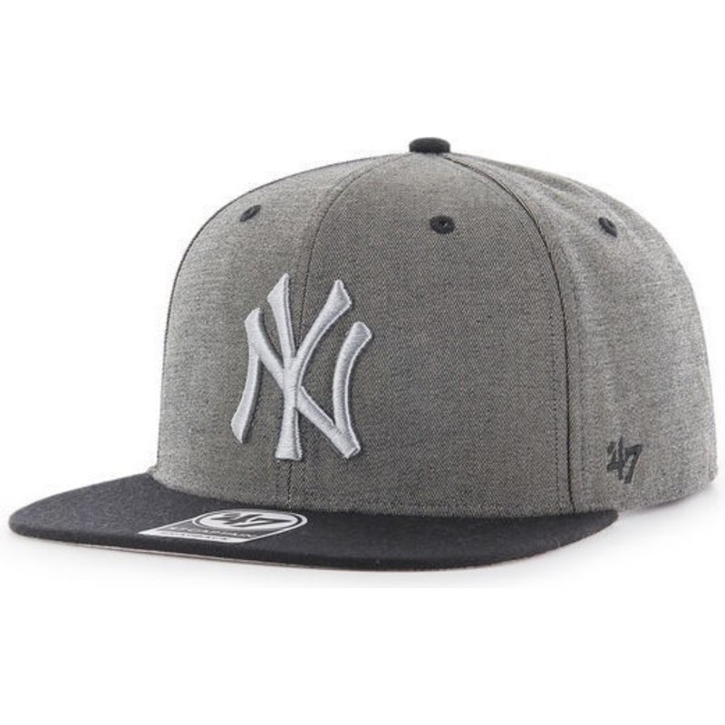 plaska-czapka-szara-jaspeado-snapback-new-york-yankees-mlb-captain-47-brand