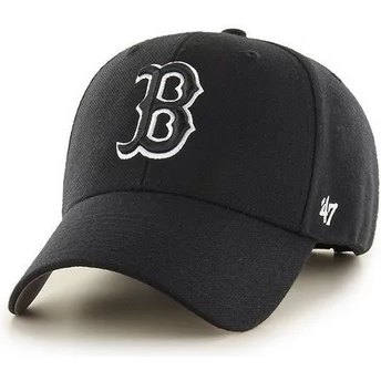 Wyginięta czapka czarna snapback z czarnym logo Boston Red Sox MLB MVPde 47 Brand