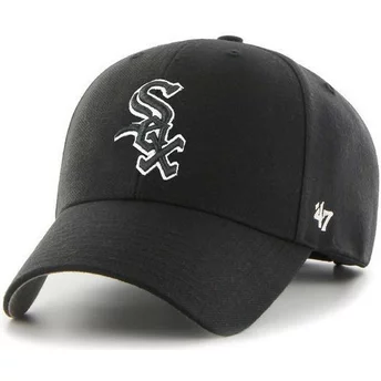 Wyginięta czapka czarna snapback z biały m logo i czarna Chicago White Sox MLB MVP 47 Brand