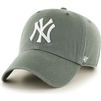 Wyginięta czapka zielona New York Yankees MLB Clean Up 47 Brand
