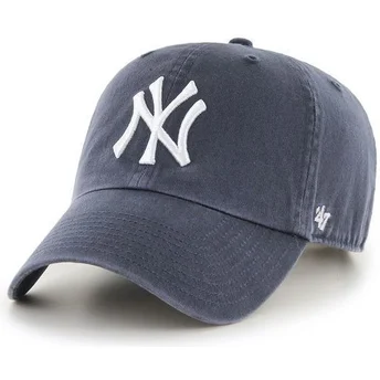 czapka-z-daszkiem-szara-denim-new-york-yankees-mlb-clean-up-od-47-brand
