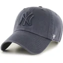szara-czapka-z-daszkiem-denim-z-szarym-logo-new-york-yankees-mlb-clean-up-od-47-brand