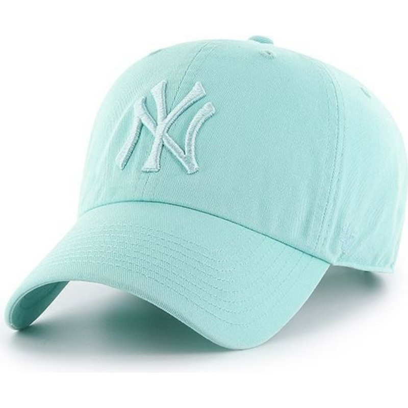 wyginieta-czapka-zielona-jasny-z-logo-zielona-jasny-new-york-yankees-mlb-clean-up-47-brand