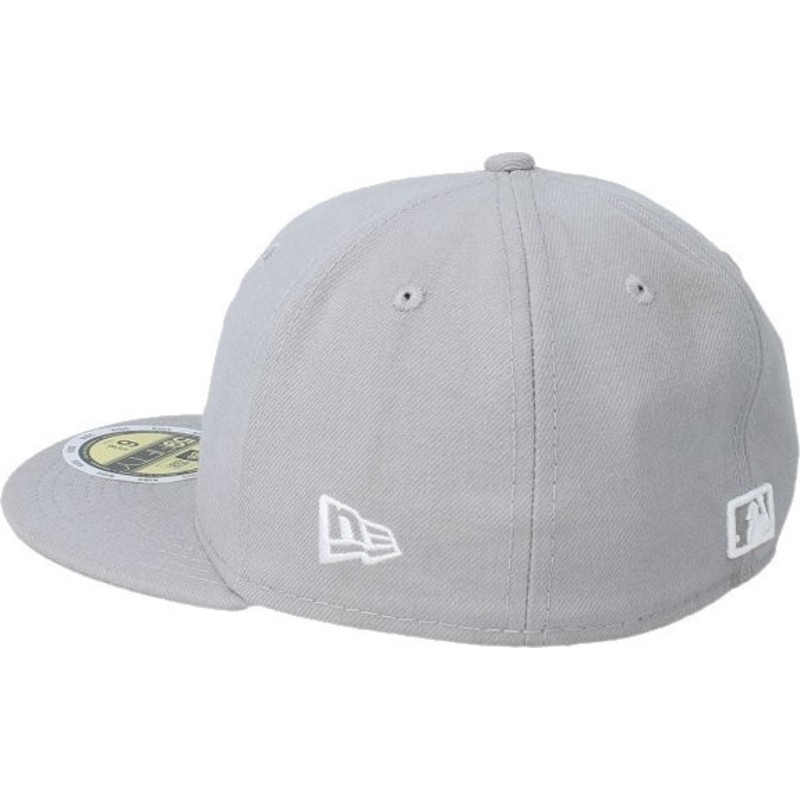 plaska-czapka-szara-obcisla-z-bialy-m-logo-dla-dziecka-59fifty-essential-new-york-yankees-mlb-new-era