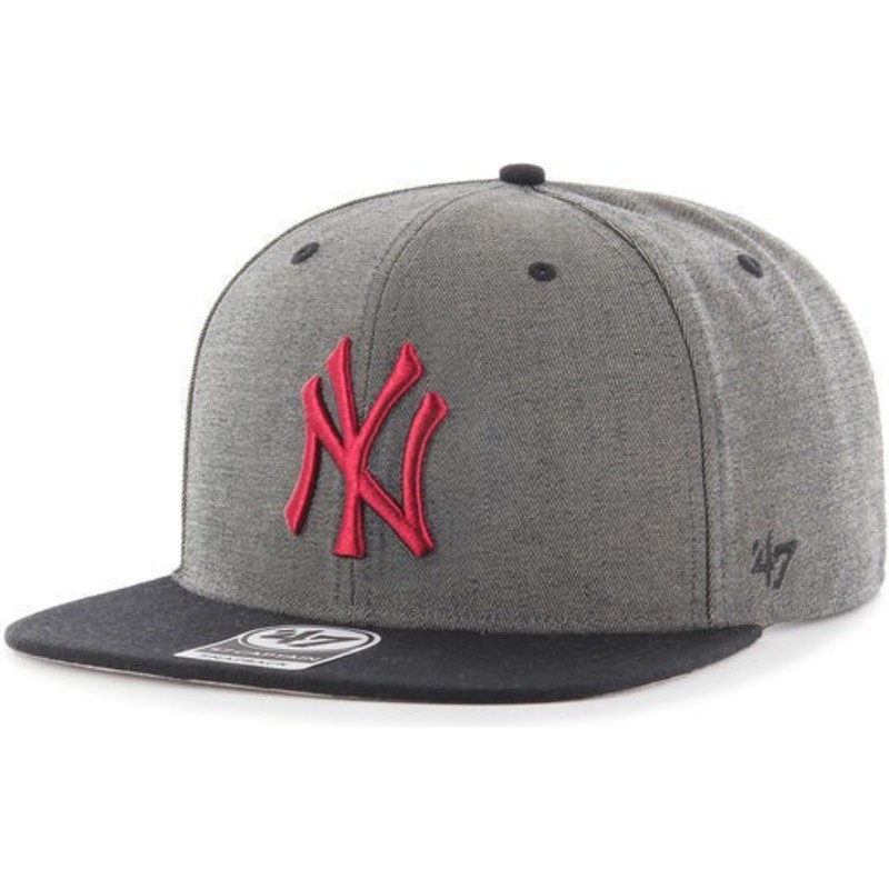 plaska-czapka-szara-snapback-z-logo-czerwona-new-york-yankees-mlb-double-move-captain-47-brand