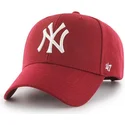 ciemnoczerwona-zakrzywiona-czapka-snapback-new-york-yankees-mlb-mvp-marki-47-brand