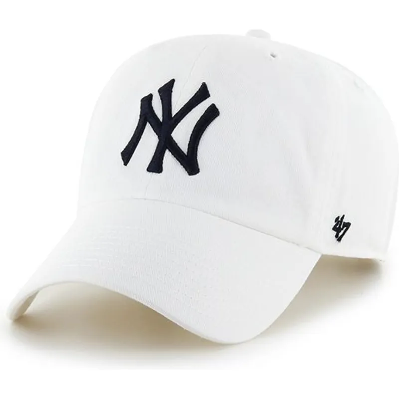 biala-czapka-z-daszkiem-new-york-yankees-mlb-clean-up-od-47-brand
