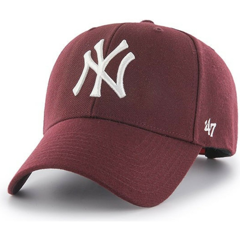 wyginieta-czapka-ciemno-czerwony-snapback-new-york-yankees-mlb-mvp-47-brand