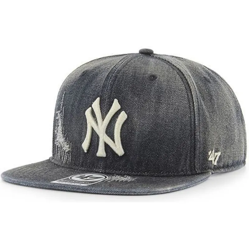 czapki-plana-czarny-snapback-vaquero-new-york-yankees-mlb-47-brand