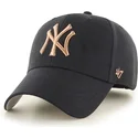 czarna-czapka-z-zakrzywionym-daszkiem-z-brazowym-logo-new-york-yankees-mlb-mvp-metallic-od-47-brand