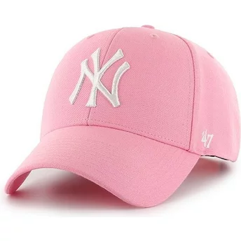 Wyginięta czapka różowa snapback New York Yankees MLB MVP 47 Brand