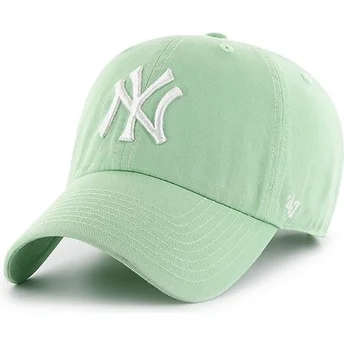 Czapka z zakrzywionym daszkiem jasnozielona New York Yankees MLB Clean Up od 47 Brand