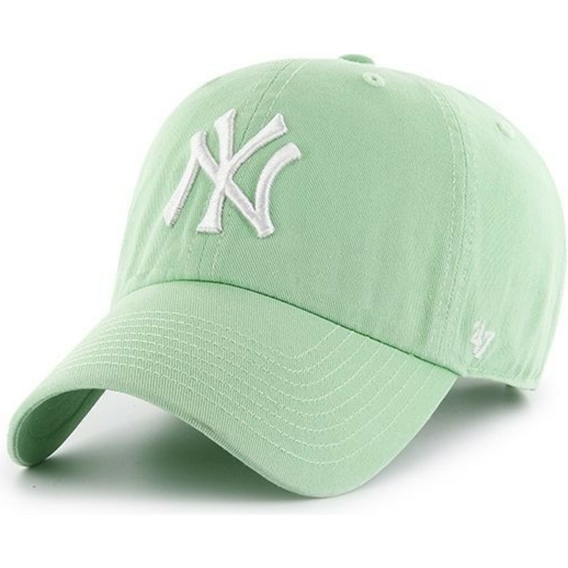 wyginieta-czapka-zielona-jasny-new-york-yankees-mlb-clean-up-47-brand