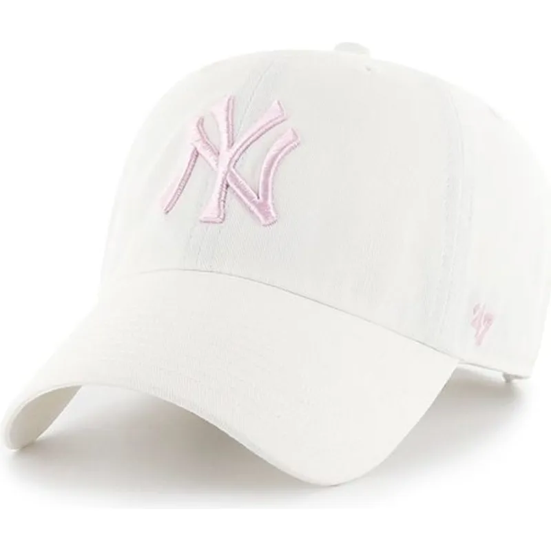 czapki-curva-bialy-tasma-regulowana-rosa-new-york-yankees-mlb-47-brand