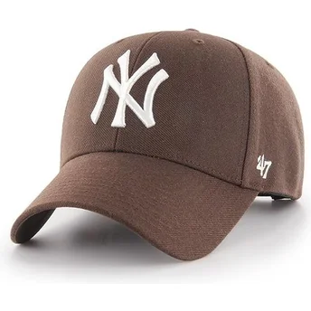 Brązowa czapka z daszkiem snapback New York Yankees MLB MVP od 47 Brand