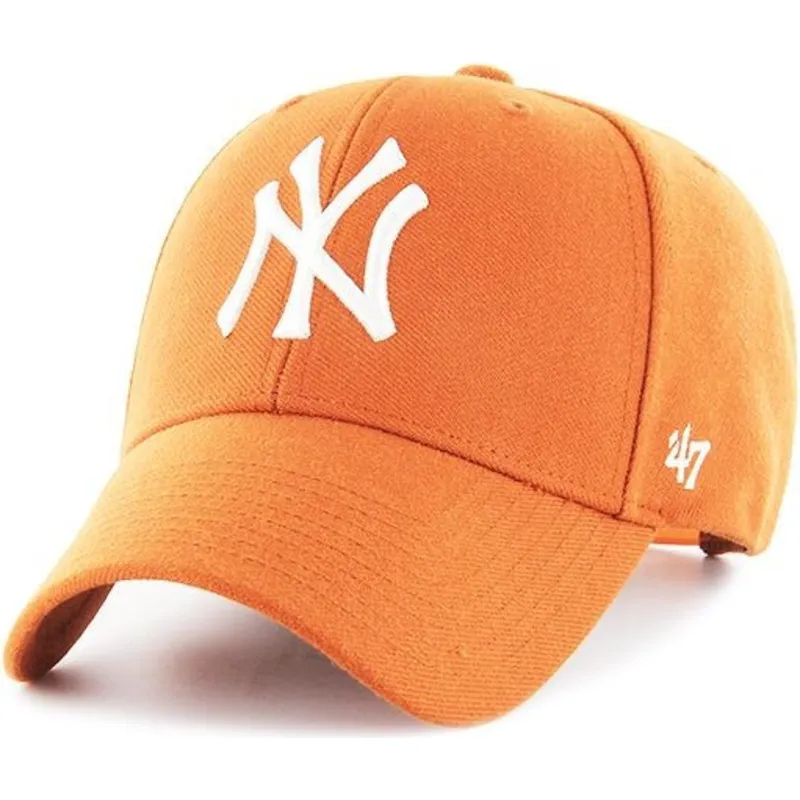 czapki-curva-pomaranczowy-snapback-new-york-yankees-mlb-47-brand