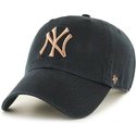 wyginieta-czapka-czarna-z-logo-bronce-new-york-yankees-mlb-clean-up-metallic-47-brand