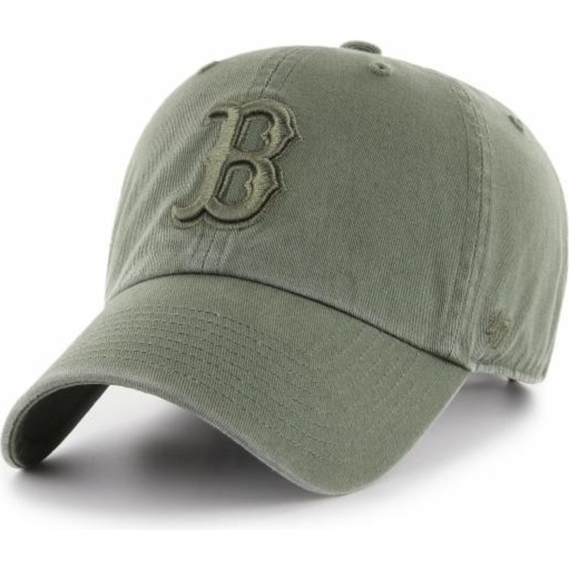 wyginieta-czapka-zielona-z-logo-zielona-boston-red-sox-clean-up-47-brand
