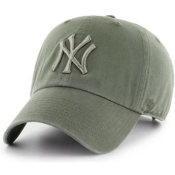 Wyginięta czapka zielona jasny z logo zielona New York Yankees MLB Clean Up 47 Brand