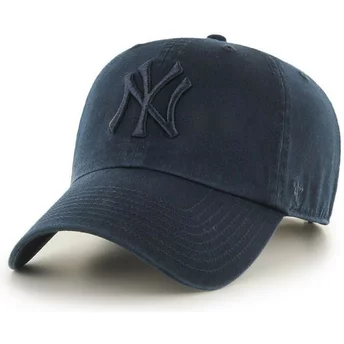Wyginięta czapka ciemnoniebieska z logo ciemnoniebieska New York Yankees MLB Clean Up 47 Brand