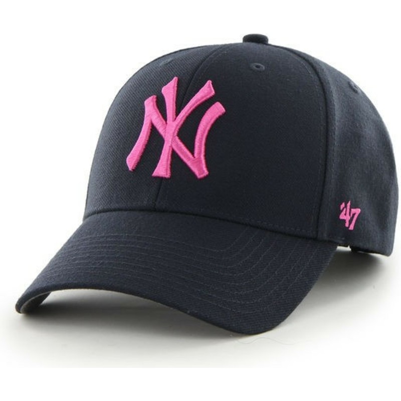 wyginieta-czapka-ciemnoniebieska-z-logo-rozowa-new-york-yankees-mlb-mvp-47-brand