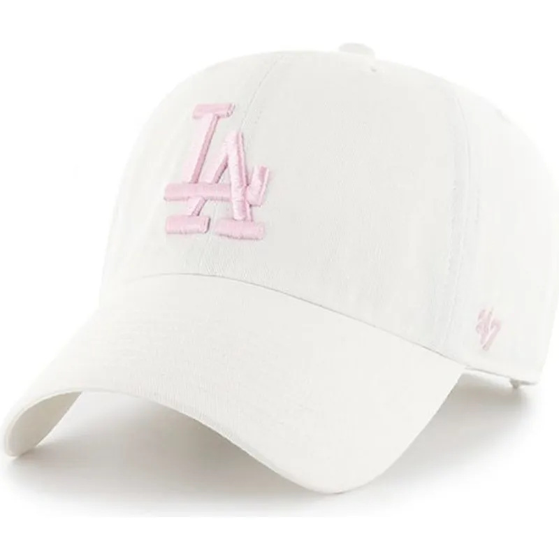 czapki-curva-bialy-tasma-regulowana-rosa-los-angeles-dodgers-mlb-47-brand