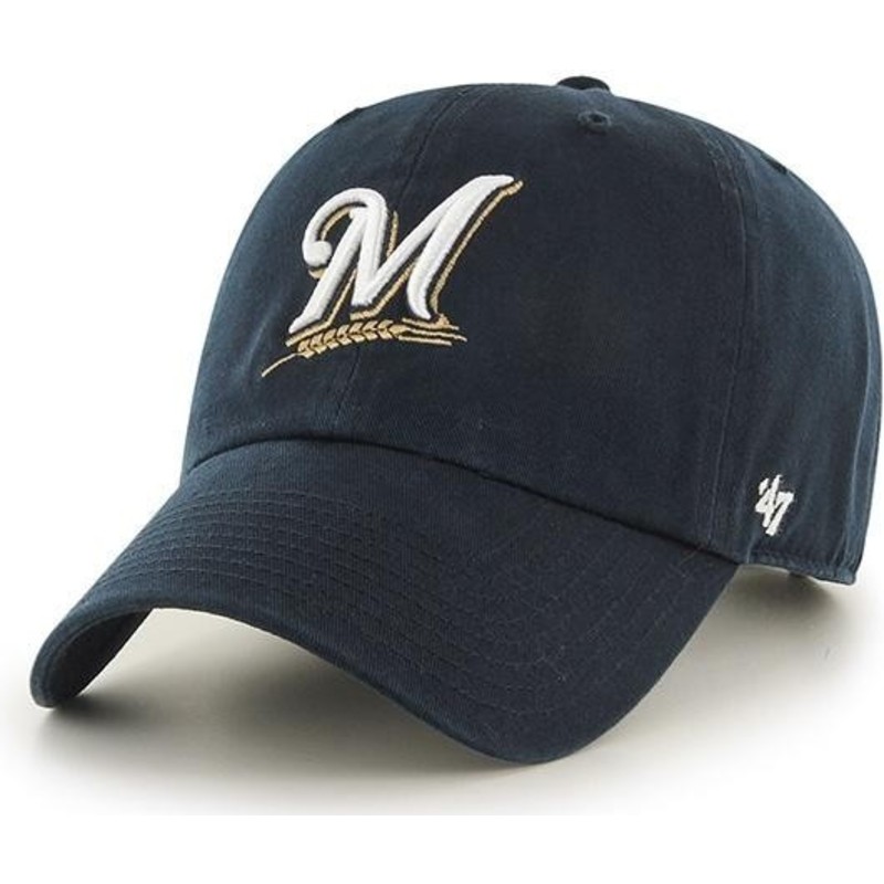 wyginieta-czapka-ciemnoniebieska-milwaukee-brewers-mlb-clean-up-47-brand