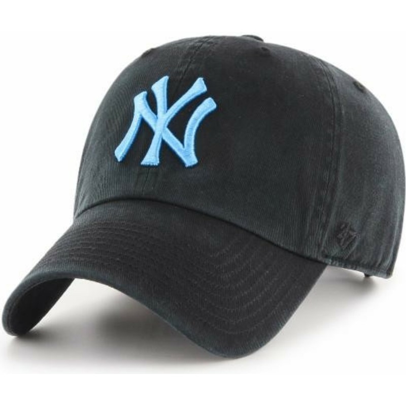 wyginieta-czapka-czarna-z-logo-niebieska-new-york-yankees-mlb-clean-up-47-brand