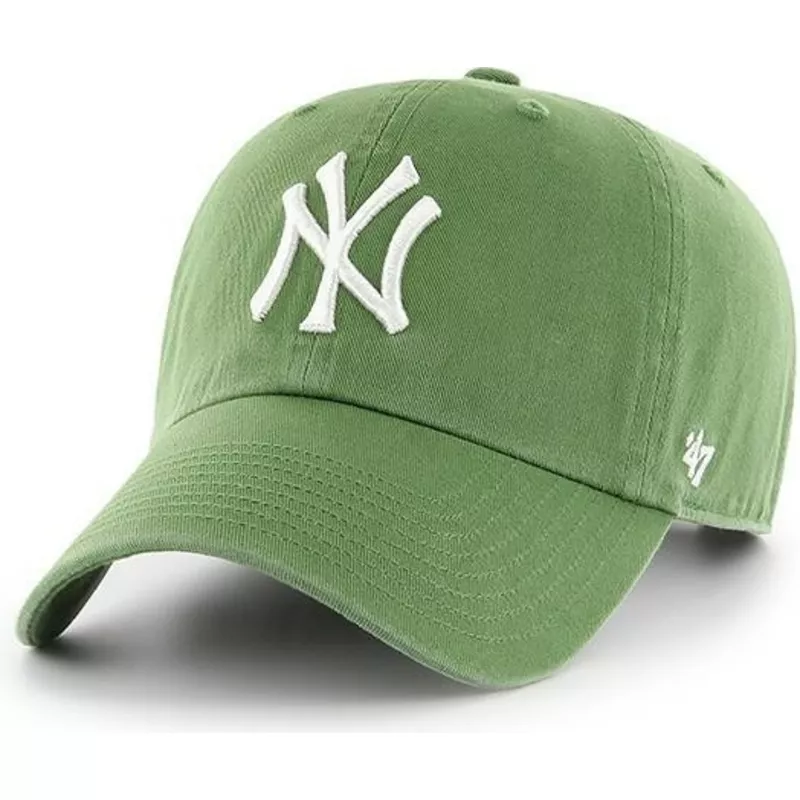 wyginieta-czapka-zielona-new-york-yankees-mlb-clean-up-47-brand