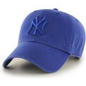 wyginieta-czapka-niebieska-z-logo-niebieska-blyszczacy-new-york-yankees-mlb-clean-up-47-brand