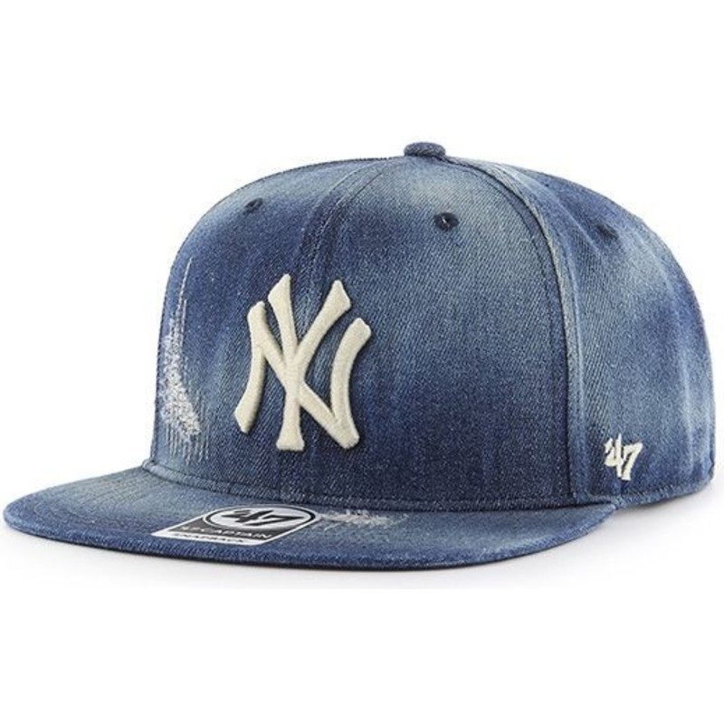plaska-czapka-ciemnoniebieska-jeans-snapback-new-york-yankees-mlb-captain-loughlin-47-brand
