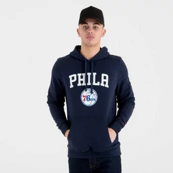 Bluza z kapturem ciemnoniebieska Pullover Hoody Philadelphia 76ers NBA New Era