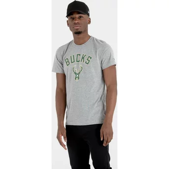 T- Shirt Krótki rękaw szara Milwaukee Bucks NBA New Era