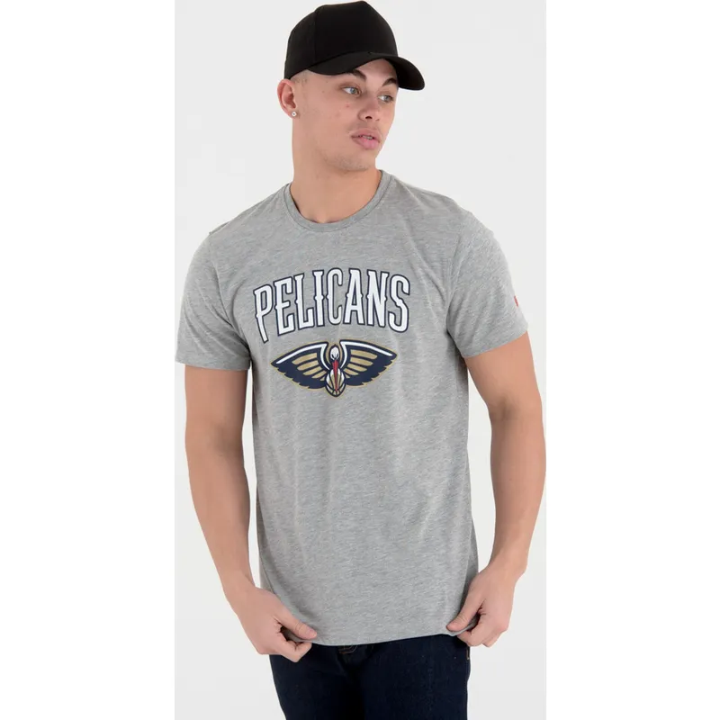 koszulki-krotki-rekaw-szary-de-new-orleans-pelicans-nba-new-era
