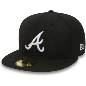 Płaska czapka czarna obcisła 59FIFTY Essential Atlanta Braves MLB New Era