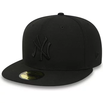 Płaska czapka czarna obcisła 59FIFTY Black on Black New York Yankees MLB New Era