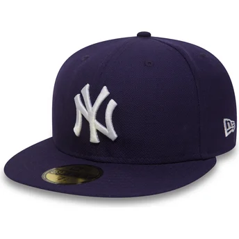 czapki-plana-fioletowy-dopasowany-59fifty-essential-new-york-yankees-mlb-new-era