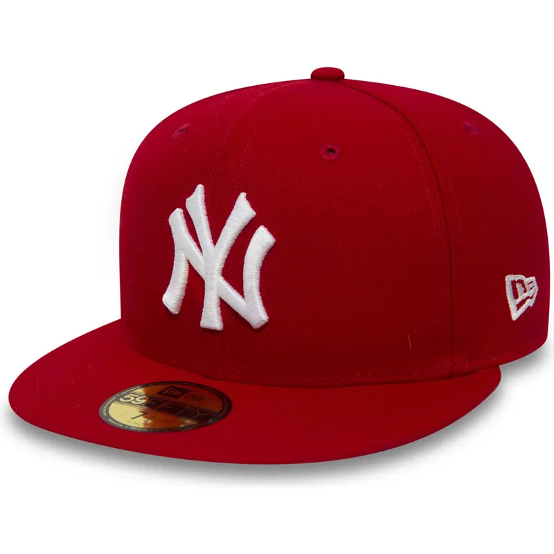 czerwona-dopasowana-czapka-z-daszkiem-59fifty-essential-new-york-yankees-mlb-new-era