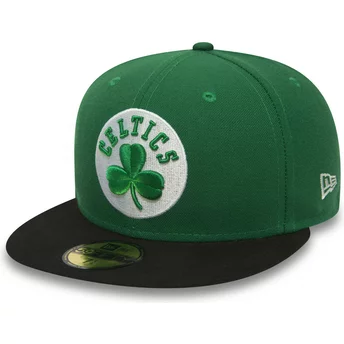 Płaska czapka zielona obcisła 59FIFTY Essential Boston Celtics NBA New Era