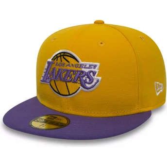 Płaska czapka żółta obcisła 59FIFTY Essential Los Angeles Lakers NBA New Era
