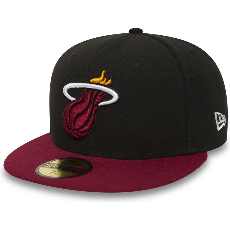 czapki-plana-czarny-dopasowany-59fifty-essential-miami-heat-nba-new-era