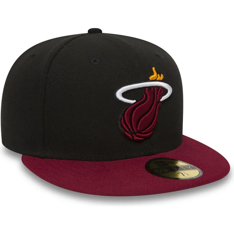 czapki-plana-czarny-dopasowany-59fifty-essential-miami-heat-nba-new-era