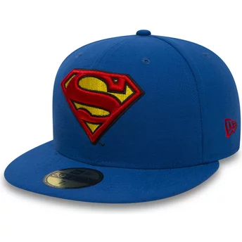Płaska czapka niebieska obcisła 59FIFTY Superman Character Essential Warner Bros. New Era