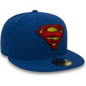 plaska-czapka-niebieska-obcisla-59fifty-superman-character-essential-warner-bros-new-era