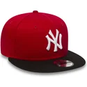 czapki-plana-czerwony-snapback-ajustable-9fifty-cotton-block-new-york-yankees-mlb-new-era