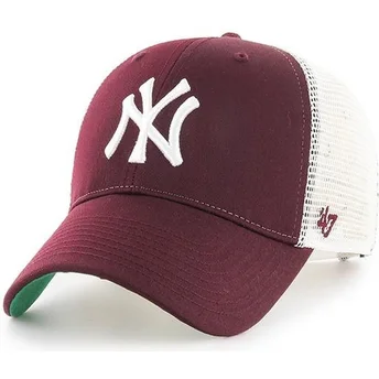czapki-curva-czerwony-snapback-granate-new-york-yankees-mlb-47-brand