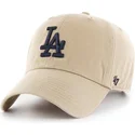 czapki-curva-bezowy-tasma-regulowana-caqui-negro-los-angeles-dodgers-mlb-47-brand