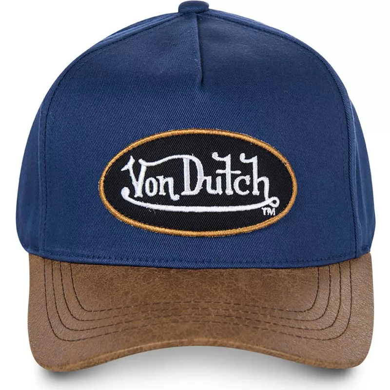 wyginieta-czapka-niebieska-i-brazowa-z-regulacja-chuck-von-dutch