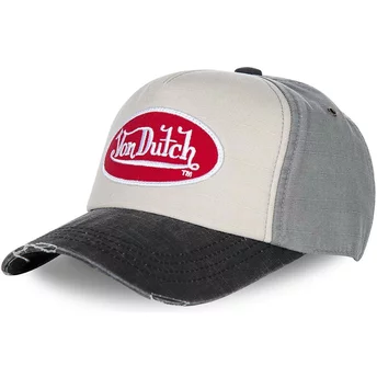 Wyginięta czapka szara z regulacją JACK10 Von Dutch